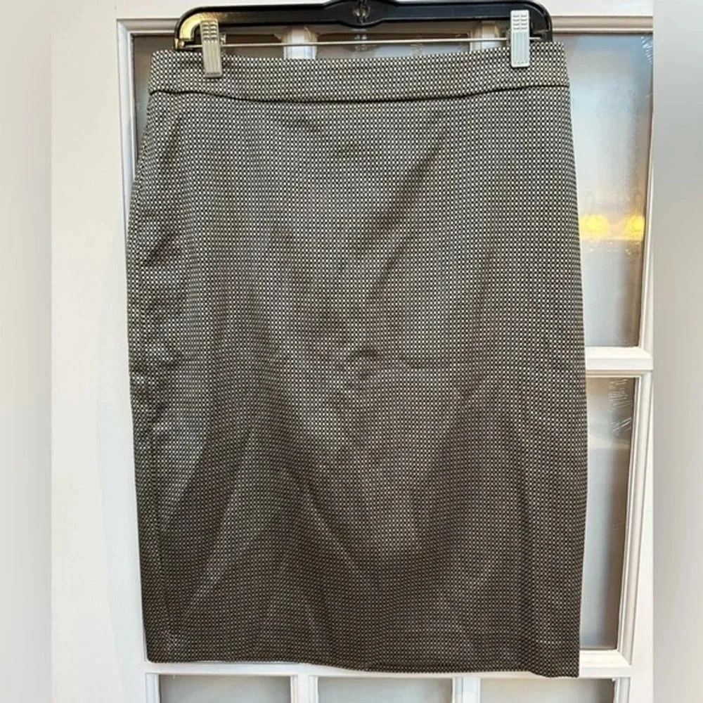 Ann Taylor | Metallic Bronze Black Tweed Formal Pencil Skirt Size 8 Medium NWT